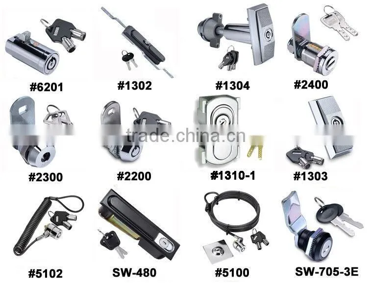 Bright chrome tubular cabinet keyless lock