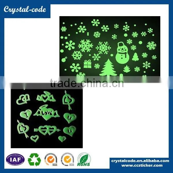 Eco-friendly customized size glow in the dark sticker for wall decoration