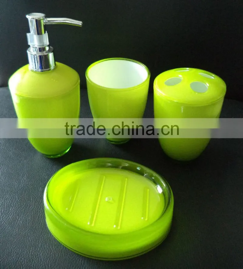 Yellow PS meticulous dyeing processes 4 pcs bath set