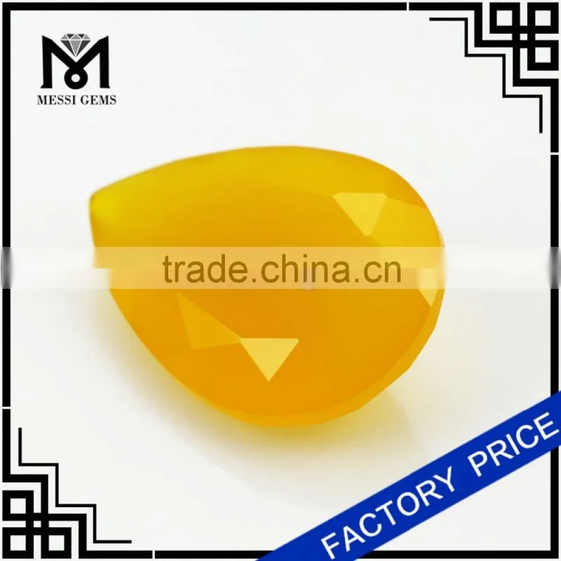 Yellow Agate Gem Stone 10x14MM Pear Machine Cut Agate Stone