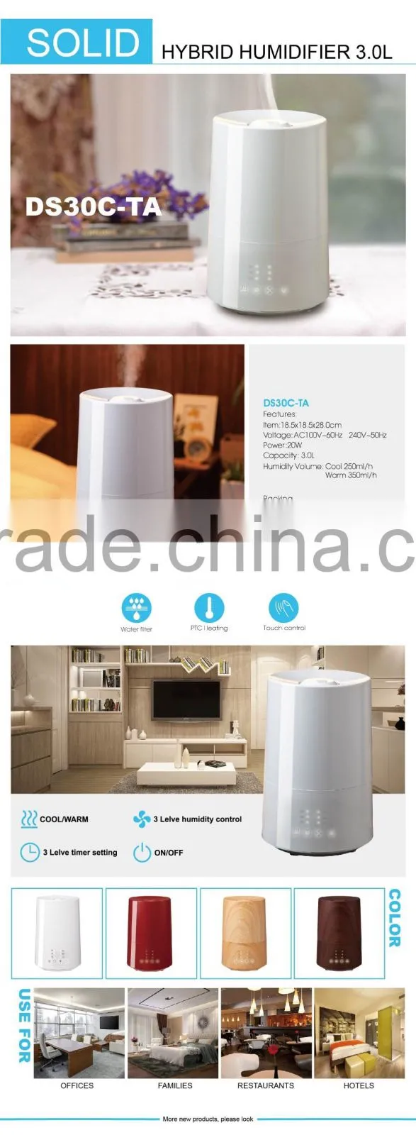 ULTRASONIC HYBRID HUMIDIFIER 3L/AIR HUMIDIFIER/ESSENTIAL OIL HUMIDIFIER