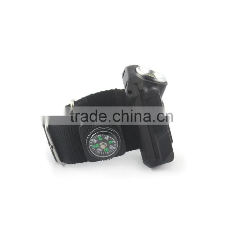 Night run glare lighting LED compass Flashlight Wrist watch lights