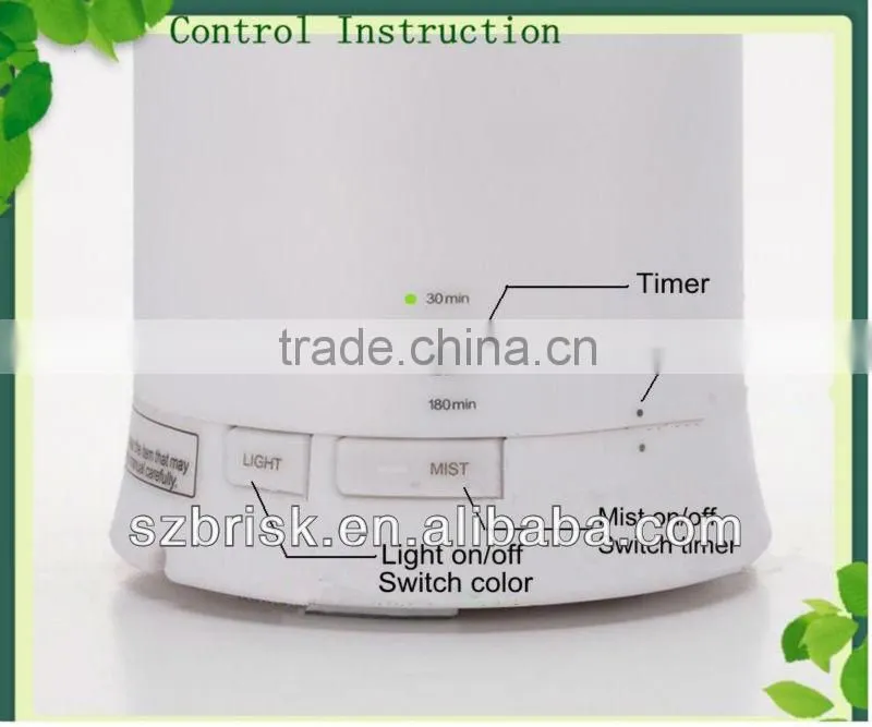 100ml Aroma Diffuser Ultrasonic Humidifier LED Color Changing Lamp Light Ionizer BK-EG-FD01