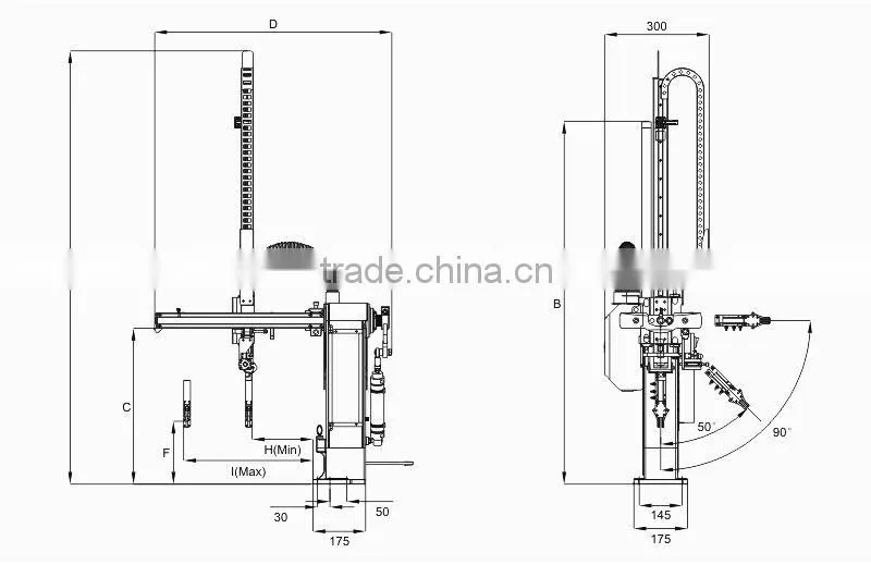 Sprue Picker Robotic Arm For Automatic Plastic Machine