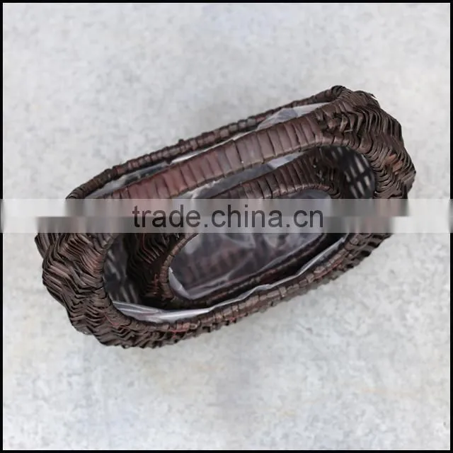 grey S/2 wicker basket set