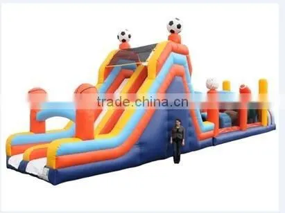 3.3mWx20mLx6mH tropical theme giant adult Inflatable obstacle course for sale large inflatable games