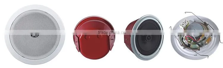 EN54-24 pa system indoor fireproof metal speaker in ceiling type