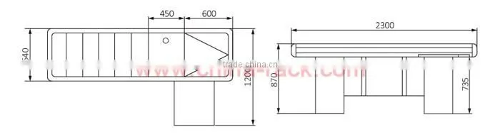 Convenient Store Cashier Table Checkout Desk with Sensor Gate