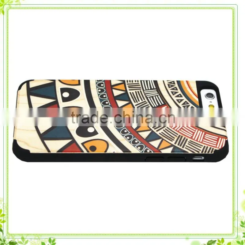 Custom Colorful Design Wood PC Cover Phone Cases For iPhone6 Case