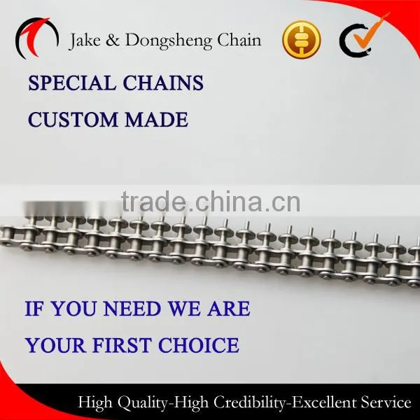 Sus304 special custome made conveyor chains with round attachments and long pins