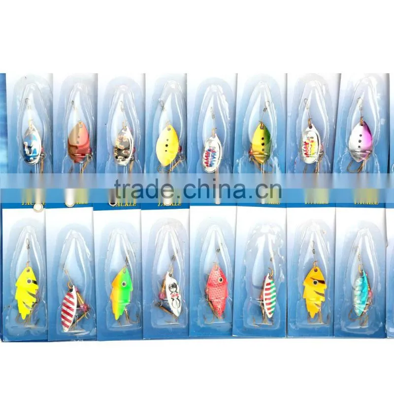 30Pcs Assorted Mixed Color Fishing Lures Metal Spinner Spoon Sequins Hook Hard Bait Tackle