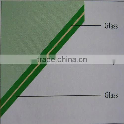 Clear/Colored Laminated Glass with PVB interlayer