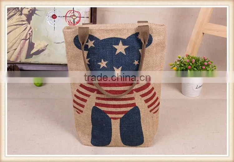 Small bear flag shopping bag