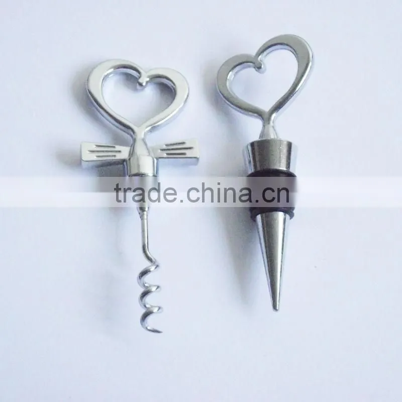 Heart Shaped Wine Corkscrew wine bottle opener Wedding Favors - Worldwide