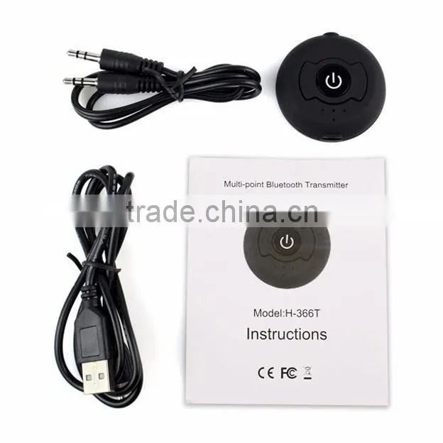 One with two Bluetooth transmitter Bluetooth headset CSR4.0 simultaneously connect two Bluetooth audio adapter