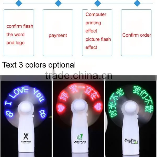 Hot Sales Flash Customized and Print Logo Promotion Gift Led Fan