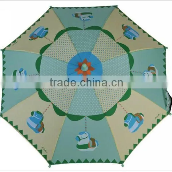 Automatic Whistle Cartoon Cycling Rabbit Print Children Umbrella