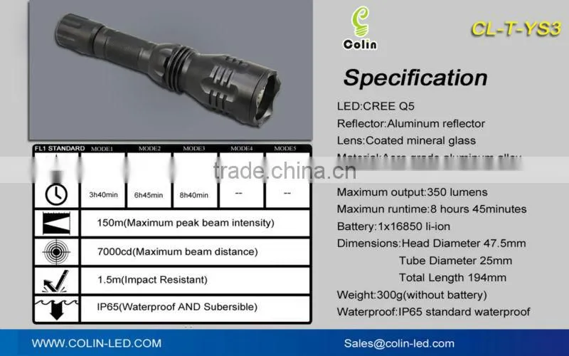 high power rechargeable LED flashlight