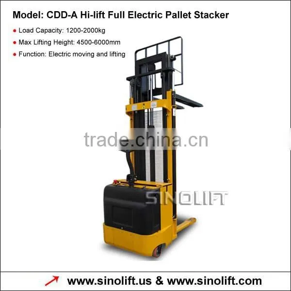 2015 SINOLIFT CDD-A Hi-lift Full Electric Pallet Stacker With 6m Max Lifting Height