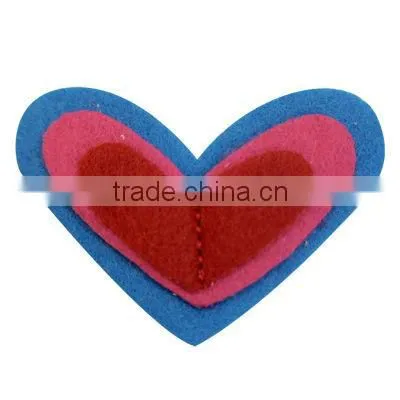 iron-on multicolor heart shaped embroidery patch/badge