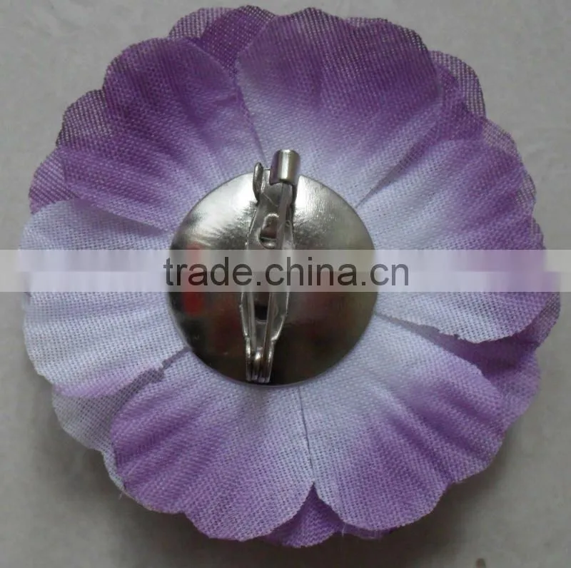 Handmade Fabric Purple Flower With Beads