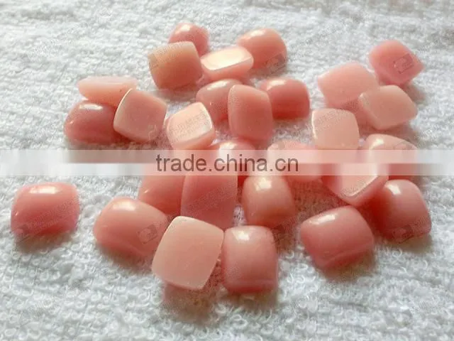 China pink opal rectangle cabochon for bezel jewelry
