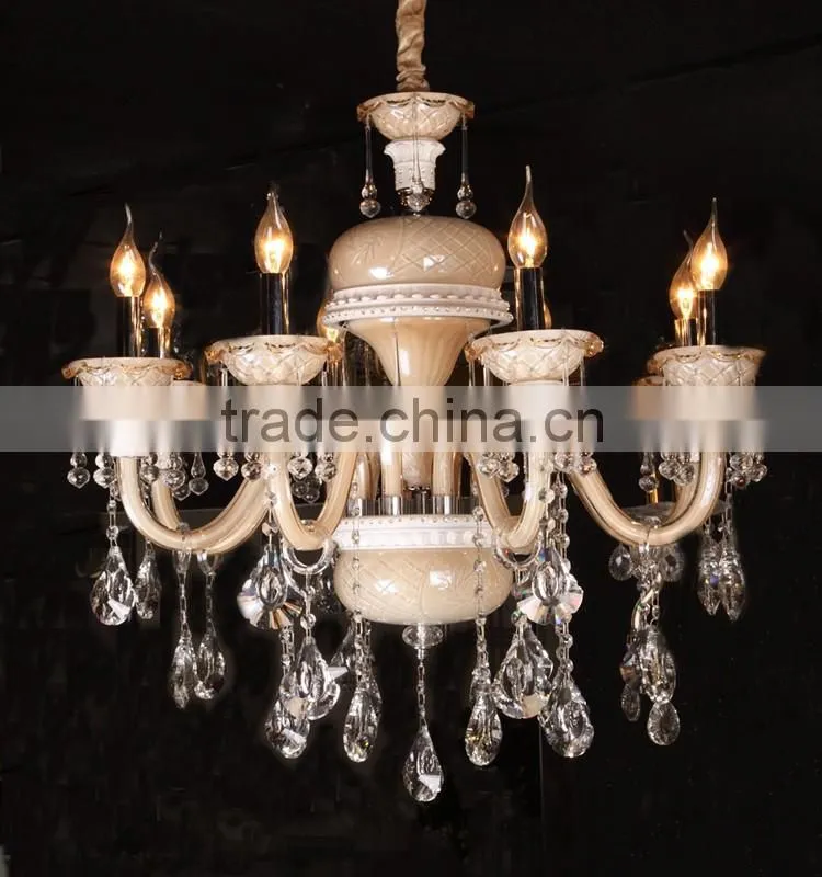 Modern brown candle chandelier lamp with 8 light