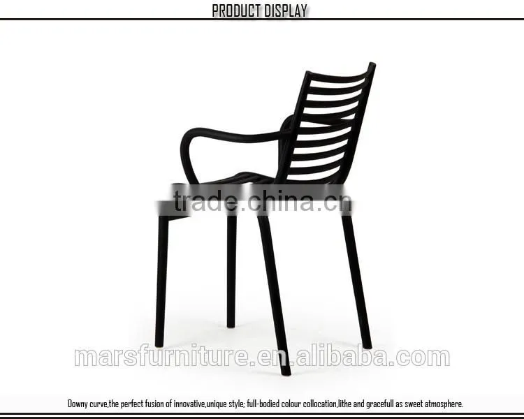 Low price stack plastic chair armrest dining chair