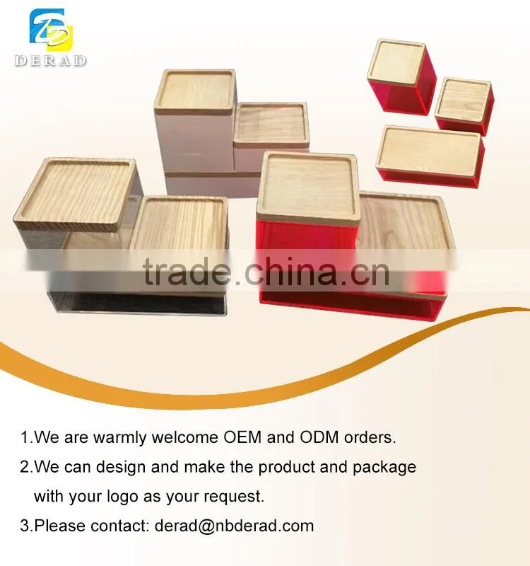 Customized Wooden Acrylic Plastic Storage Box