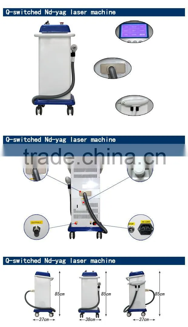 Professional salon use q switch nd yag diode laser tattoo removal