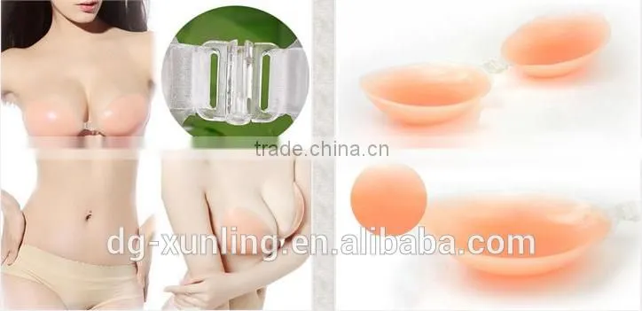 2016 Lady's Sexy Stealth Silicone Adhesive Stick On Gel Push Up Invisible Strapless Backless Bra Cup A B C D E Silicone bra
