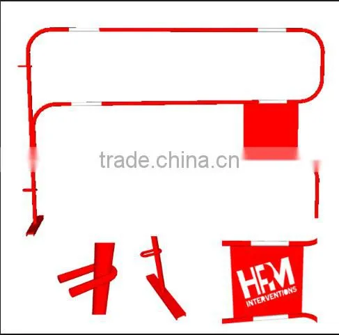 French power coated Steel road traffic barricade wholesale with reflection sticker