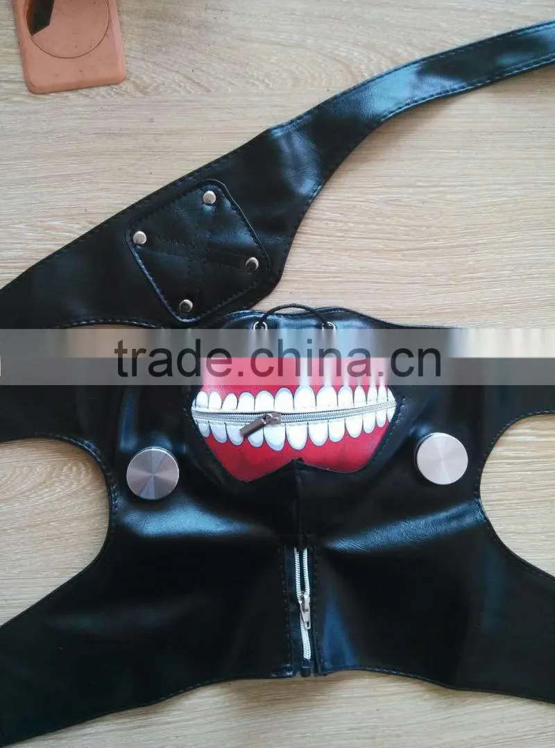 Japan Anime Tokyo Ghoul Kaneki Ken Adjustable Zipper Masks PU Leather Cool Mask