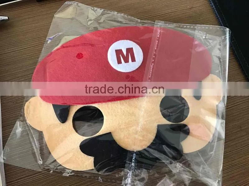 Double Layer 70cm Satin Kids Super Mario Bros Costume cape and masks