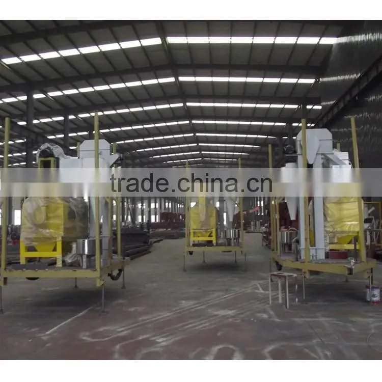 combined seed processing machine with rotary seed cleaner and seed treater