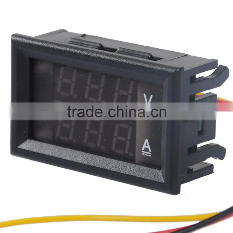 DC 4.5-30V 100A Red Blue Led Dual Panel Digital Voltmeter and Ammeter with Shut