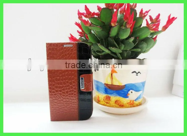 Alligator Pattern protective leather case for Samsung Galaxy S4 wallet leather case