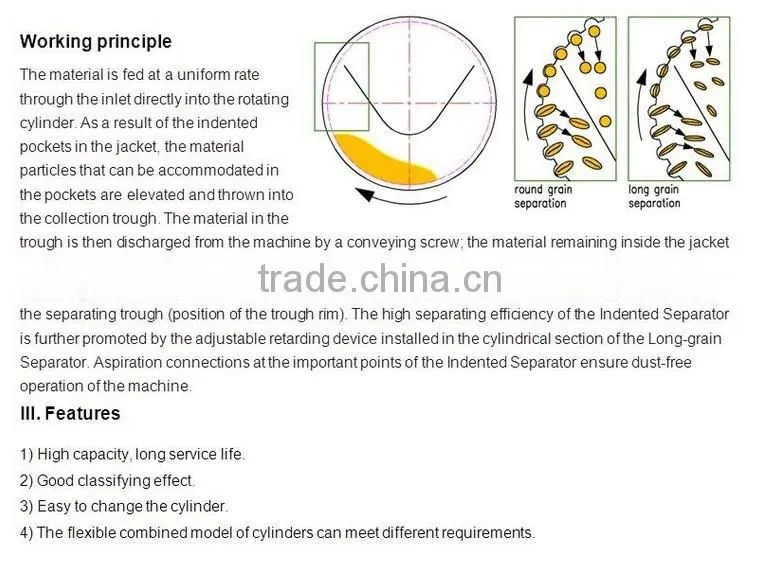 kidney bean millet indented cylinder machine