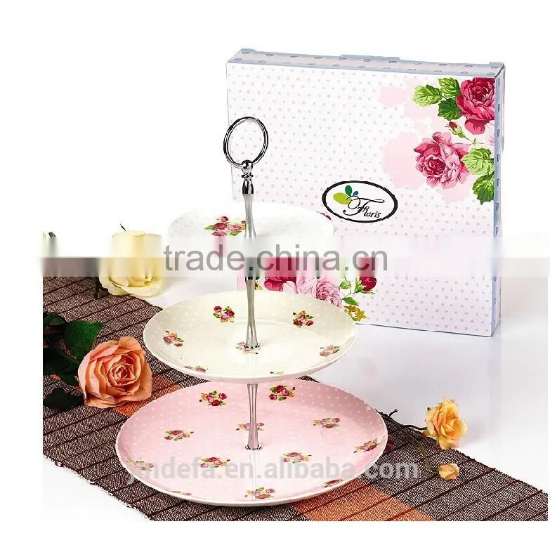 ceramic 3-layer cake plate