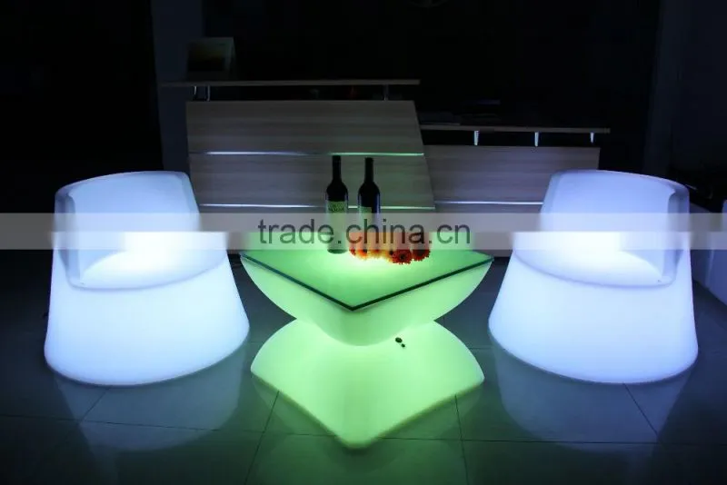 PE material illuminated bar interactive led table for indoor or outdoor using