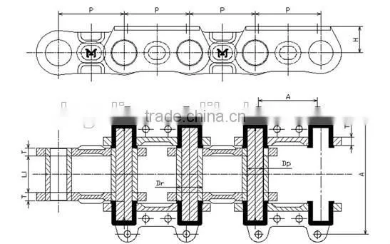 own factory 41Cr4 alloy steel die forging hoist chain for bucket elevator