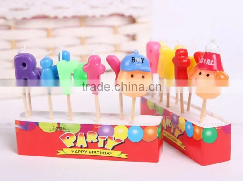 Carton Boy and Girl Shape Birthday Candle for Children