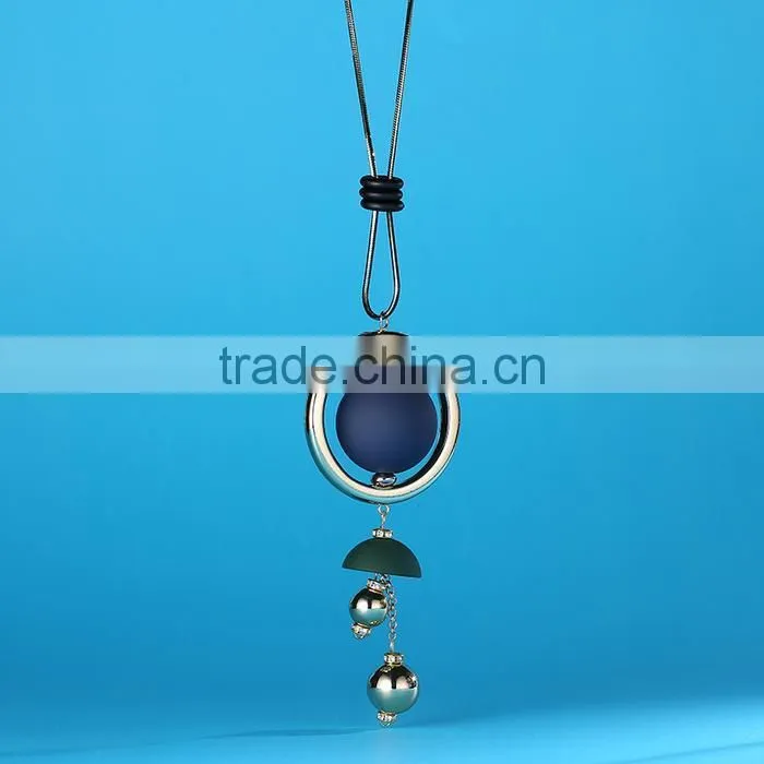 large ball hoop pendant necklace geometric pendant long necklace Korea new design sweater necklace