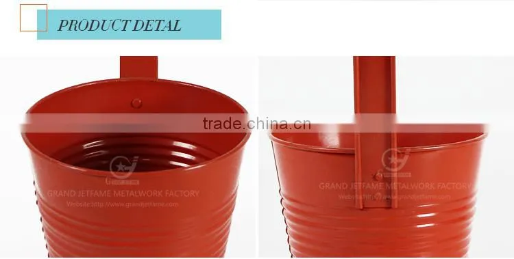 Garedn galvanized and iron powder coating rose red modern hanging outdoor wall mounted planters