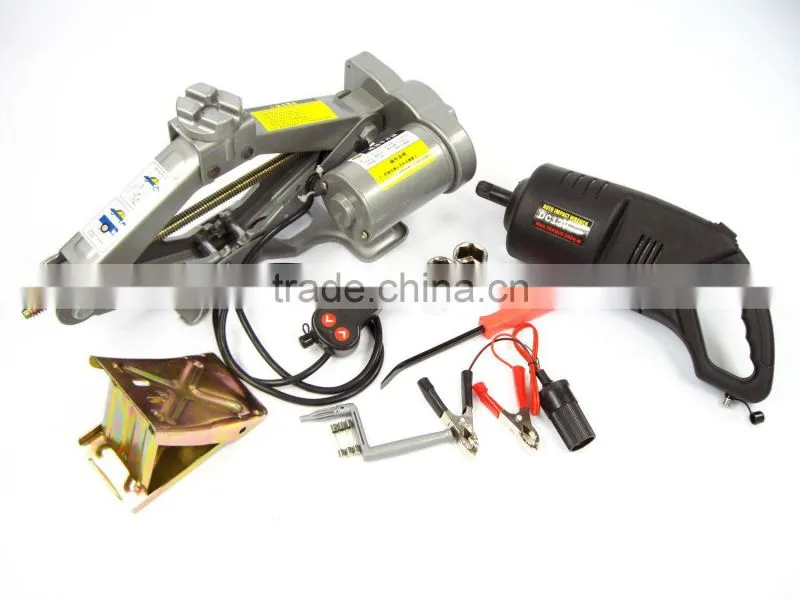 4x4/4wd/offroad universal 12v 2T electric scissor jack with wrench/automatic car jack with wrench