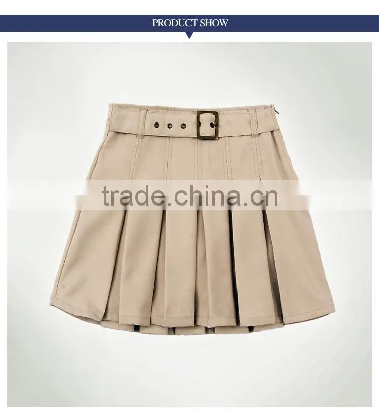 British Khaki student girl Skirt all-match autumn dress pleated skirt