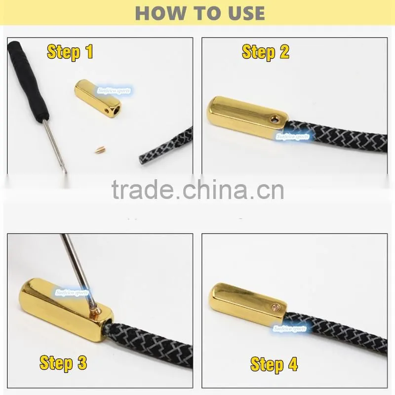 (MOQ:100pcs) Yeezy Lace with Screw Metal Tips including Tiny Screws & Free Screwdriver - Customized Screw on Lace Aglet - 25 mm