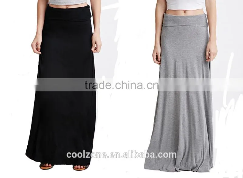 Latest elegant design classic fold-over long skirt/long maxi dress