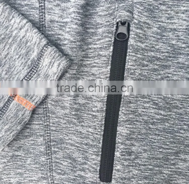 Popular outdoor sports clothing knitted hoodies melange ploar fleece pullover jacket