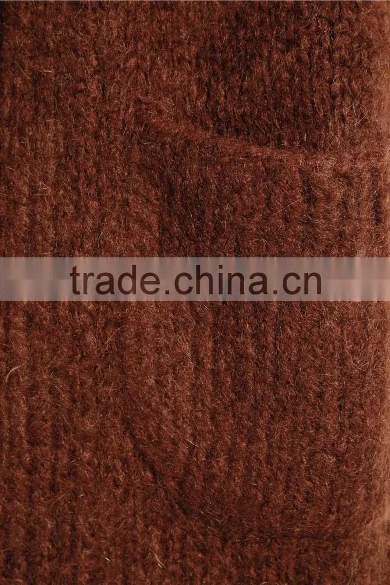 Knitwear Cardigan Manufacturers for Customed High Quality Dark Khaki Colored Cashmere Open Front Cardigan for Women